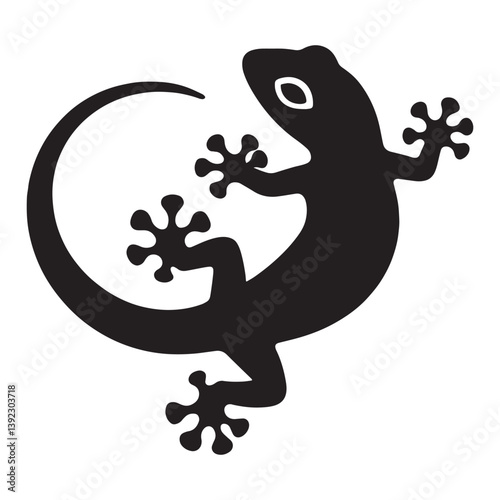 Quick-witted Gecko silhouette, capable of incredible agility and speed – Gecko illustration – Minimalist Gecko vector – Lizard silhouette

