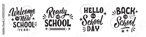 Set back to school lettering design 
