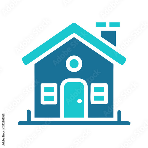 Detailed Home Icon Representing Real Estate or Building Icon Design