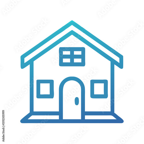Detailed Home Icon Representing Real Estate or Building Icon Design