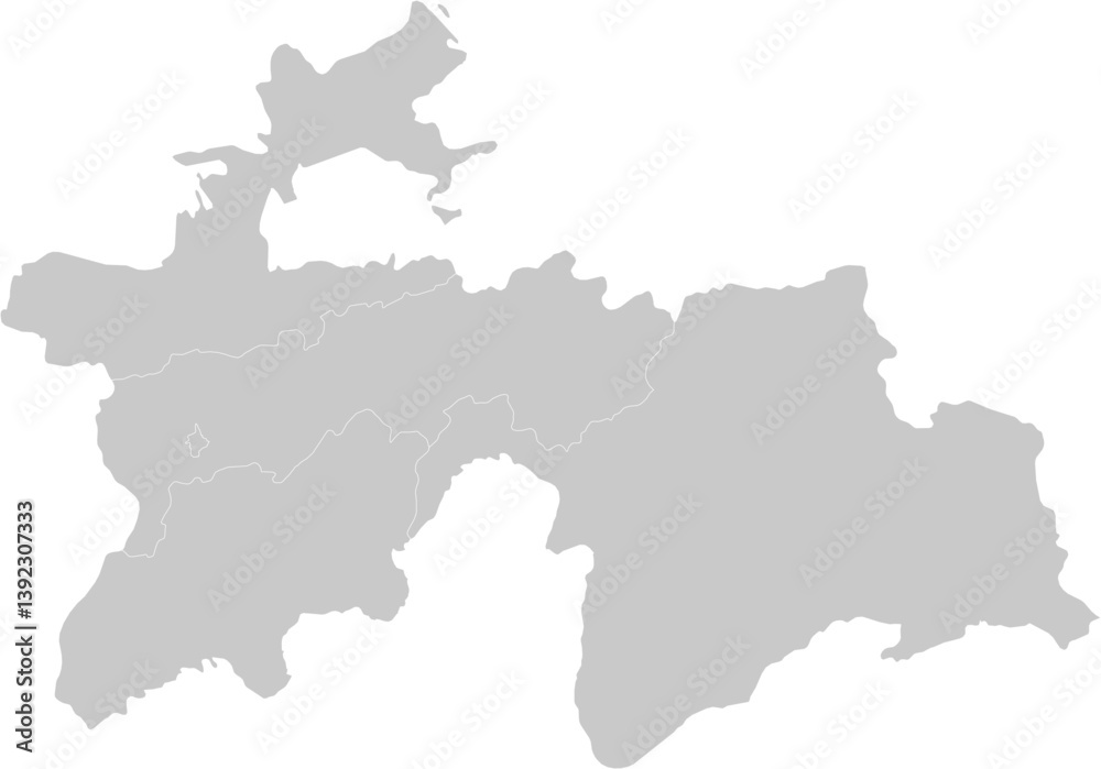 Tajikistan administrative vector map with level 1 region boundaries – PPT-compatible & fully editable by region Tajikistan administrative vector map with level 1 region boundaries – PPT-compatible & fully editable by region
