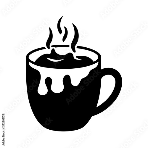 hot chocolate mug icon, hot chocolate mug line art - simple line art of hot chocolate mug, perfect for hot chocolate mug logos and icons