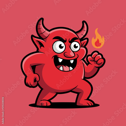 Cartoon Red Devil Character