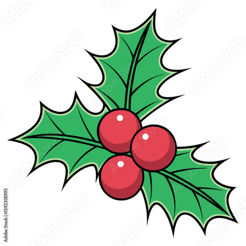     Christmas holly berry vector illustration.
