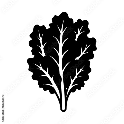 kale icon, kale line art - simple line art of kale, perfect for kale logos and icons