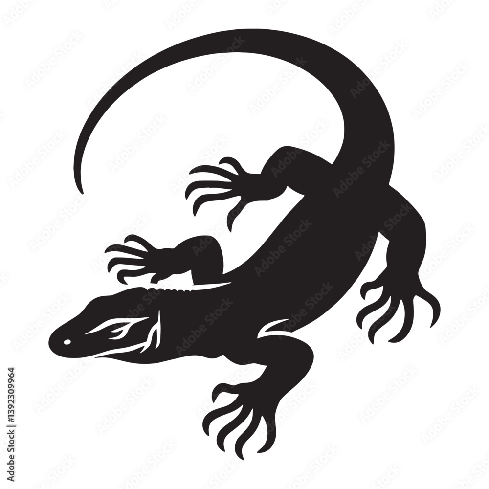 Mighty Monitor Lizard silhouette, ruling its territory with confidence – Monitor Lizard illustration – Minimalist Monitor Lizard vector – Reptile silhouette
Mighty Monitor Lizard silhouette, ruling its territory with confidence – Monitor Lizard illustration – Minimalist Monitor Lizard vector – Reptile silhouette