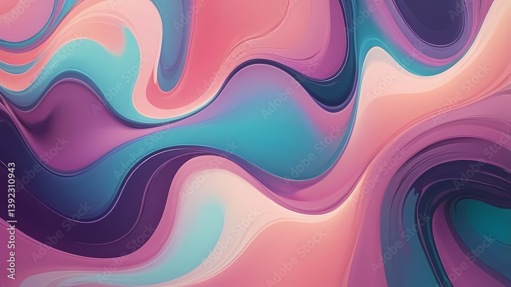 Fototapeta premium Abstract fluid gradient, dynamic movement, soft blended colors