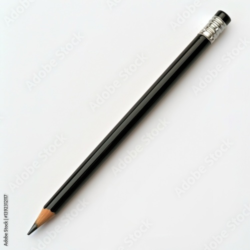 Black pencil with silver eraser