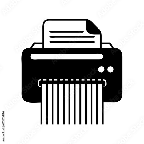 paper shredder icon, paper shredder line art - simple line art of paper shredder, perfect for paper shredder logos and icons