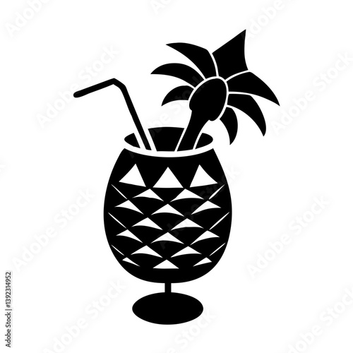 pi a colada icon, pi a colada line art - simple line art of pi a colada, perfect for pi a colada logos and icons