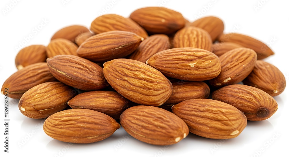 Close-up of Shelled Almonds on a Bright Background AI Generated Close-up of Shelled Almonds on a Bright Background AI Generated