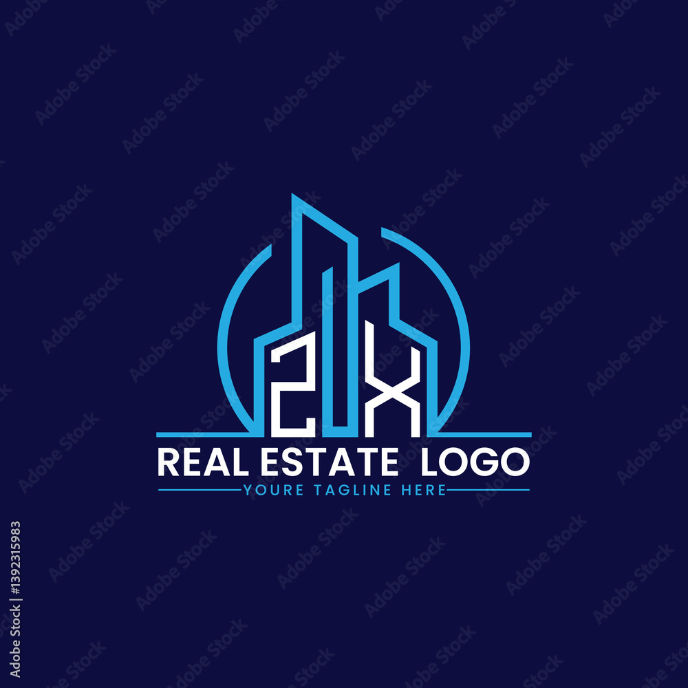 ZX Real Estate and Construction Logo Design ZX Real Estate and Construction Logo Design