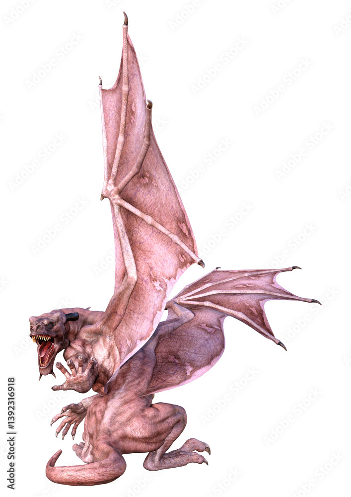 Obraz premium 3D Rendering Fairy Tale Dragon on White