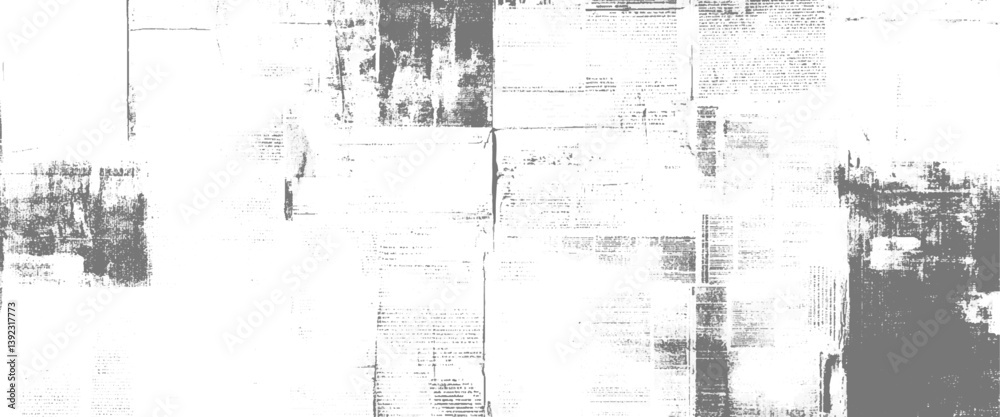 Vector newspaper or magazine and newspaper paper grunge aged newsprint pattern background