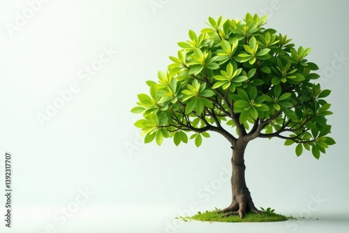 A single leaf clings to the branch of an isolated tree, isolated tree, white