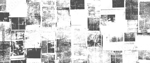 Vector old newspaper or magazine and map clippings