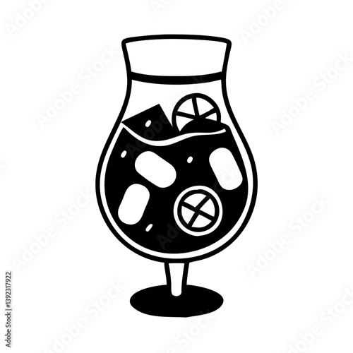 sangria glass icon, sangria glass line art - simple line art of sangria glass, perfect for sangria glass logos and icons