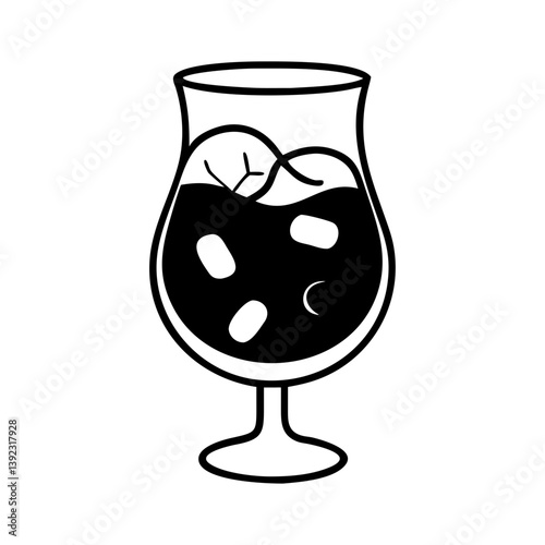 sangria glass icon, sangria glass line art - simple line art of sangria glass, perfect for sangria glass logos and icons