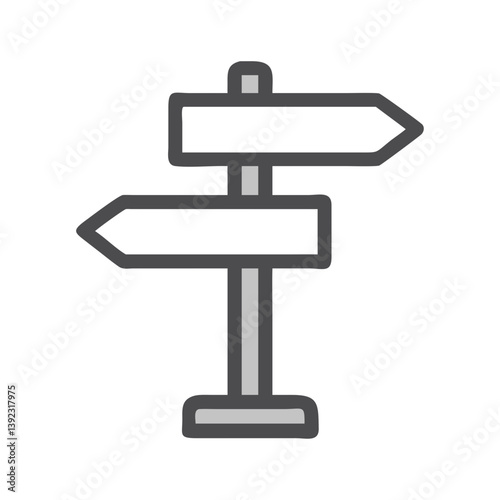 Directional Signpost Representing Navigation or Destination Icon Design