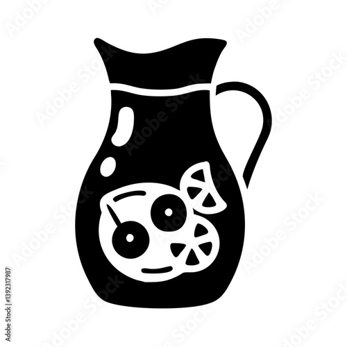 sangria pitcher icon, sangria pitcher line art - simple line art of sangria pitcher, perfect for sangria pitcher logos and icons