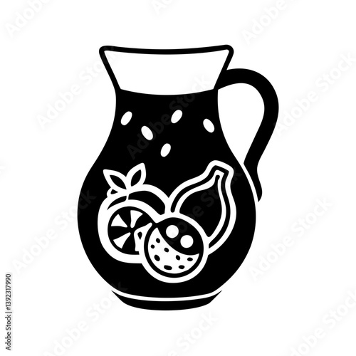 sangria pitcher icon, sangria pitcher line art - simple line art of sangria pitcher, perfect for sangria pitcher logos and icons
