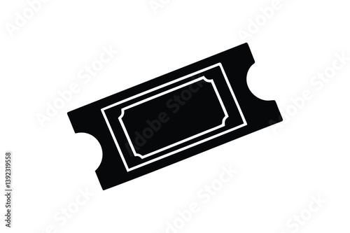 Ticket silhouette on white background