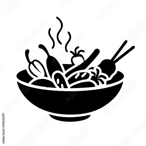 vegetable stir fry icon, vegetable stir fry line art - simple line art of vegetable stir fry, perfect for vegetable stir fry logos and icons