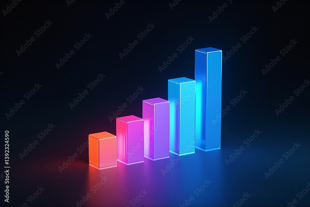 business graph on black background business graph on black background