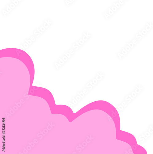 Funny pink cloud corner illustration
