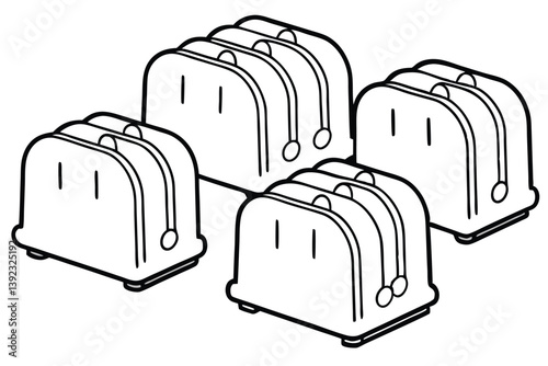  Toaster Line Art Depiction of Sleek and Functional Design