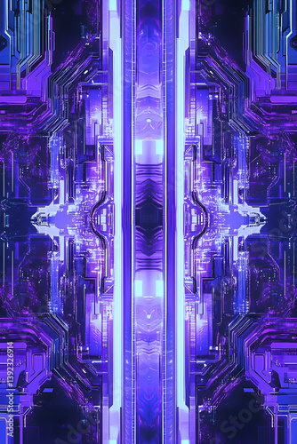 Futuristic Digital Interface: White and Electric Purple Vision of Tomorrow's Technology