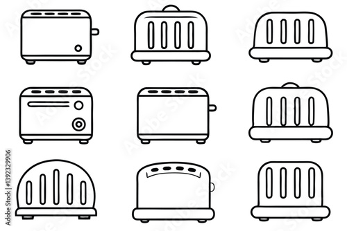 Toaster Line Art Sketch Showing Elegant and Clean Aesthetic.