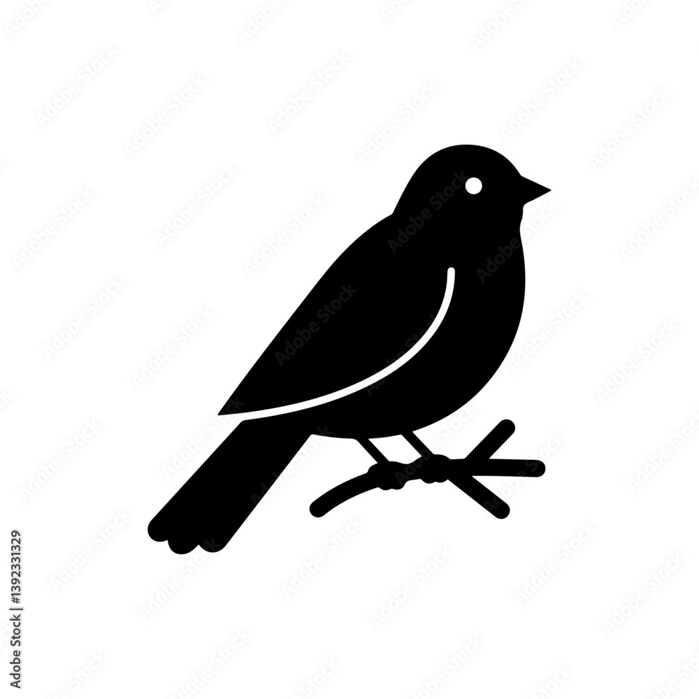 Obraz premium Minimal Bird on Branch with Visible Feet