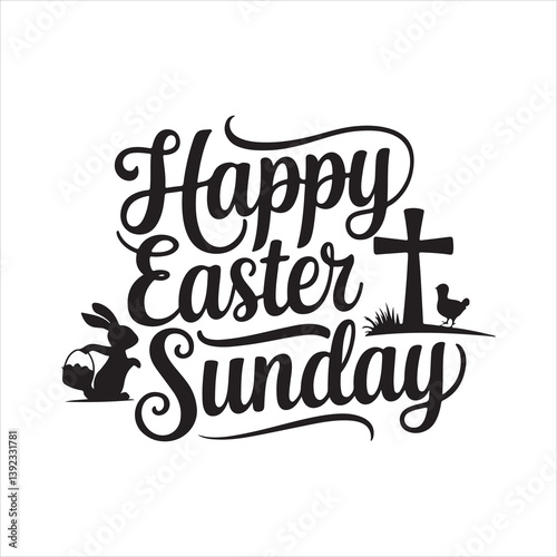 easter sunday silhouette vector art