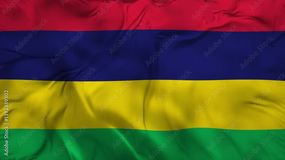 National flag of Mauritius waving smoothly 