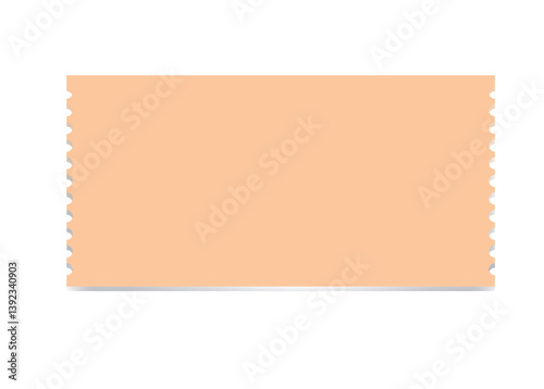 Vector Blank retro-style ticket on a white background.  Ideal for designing custom events, raffle stubs, entry passes, or cinema tickets.
