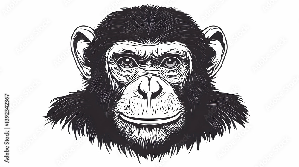 Obraz premium easy monkey drawing illustration