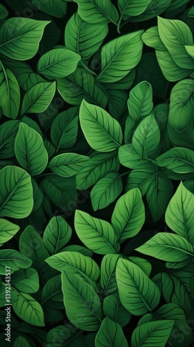 Wallpaper Mural Green summer leaves nature plant leaf. Torontodigital.ca