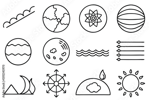 Ozone Layer Line Art Drawing for Climate Change Awareness Project  