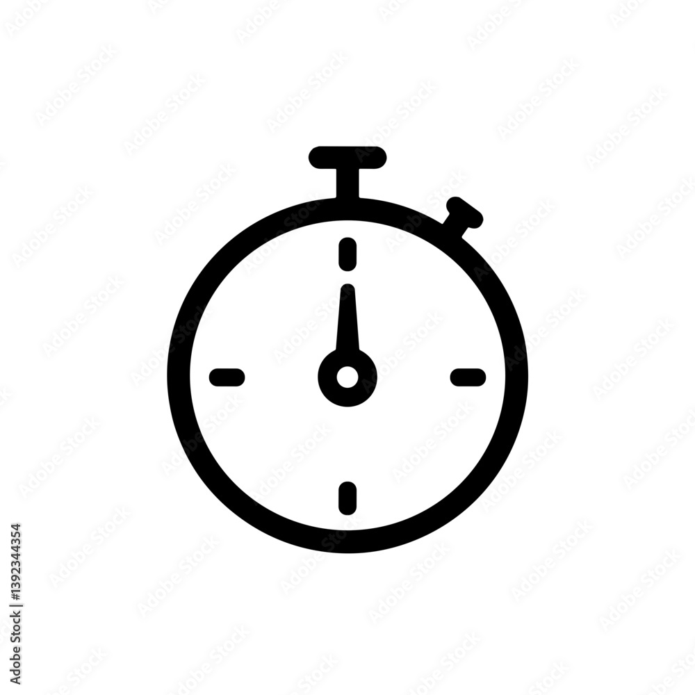 Minimalistic bold black-and-white countdown timer illustration in clean vector style for time management concepts
