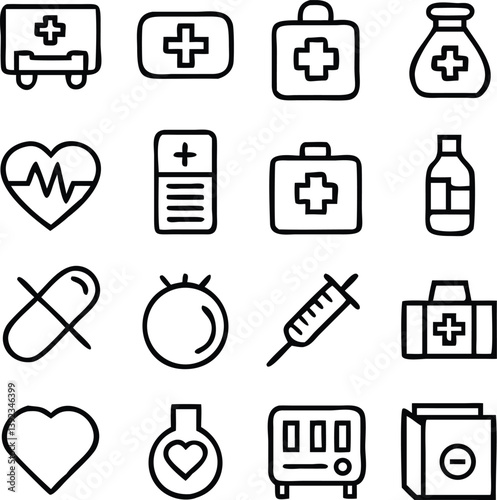 Health Care Line Icon Pack Vector Art