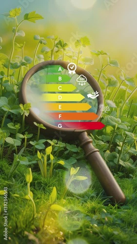 Concept of energy efficiency rating.Energy Saving Technologies and Environmental Awareness .