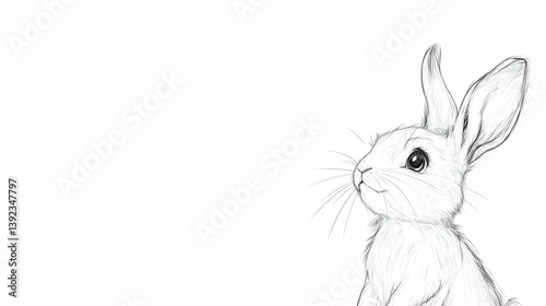 adorable bunny drawing illustration
