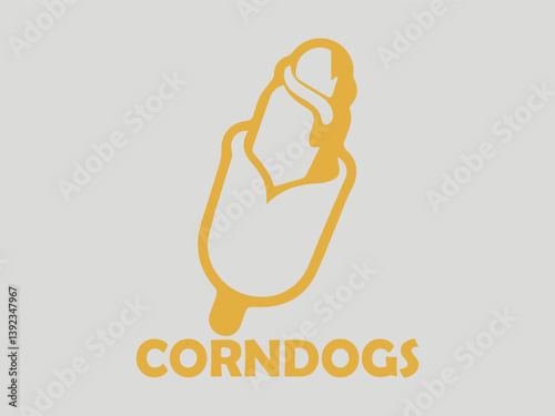Stylized corn on the cob illustration with detailed kernels and a bold, graphic design. Food and agriculture concept. illustration corn dogs logo vector