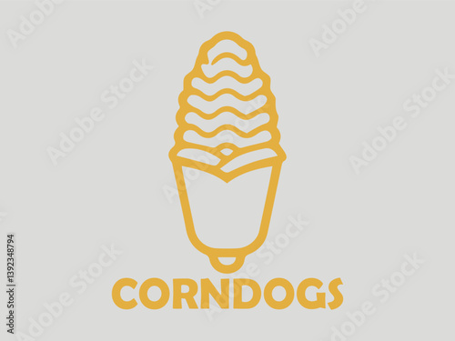 Stylized corn on the cob illustration with detailed kernels and a bold, graphic design. Food and agriculture concept. illustration corn dogs logo vector