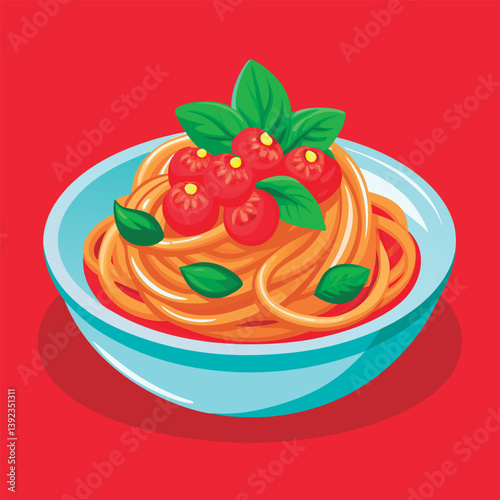 Delicious spaghetti with tomato sauce.