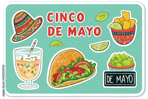 Cinco de mayo celebration sticker collection