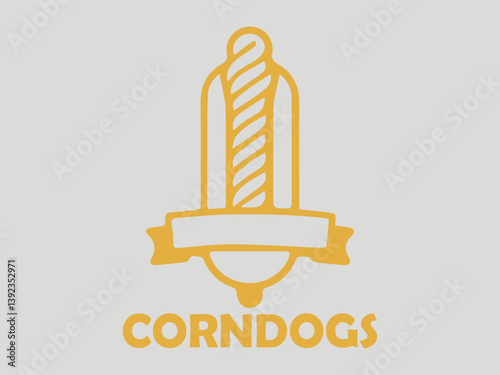 Stylized corn on the cob illustration with detailed kernels and a bold, graphic design. Food and agriculture concept. illustration corn dogs logo vector