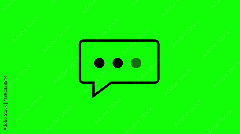 Speech Bubble Line Text on green screen 2D animation (Chroma key) Speech Bubble Line Text on green screen 2D animation (Chroma key)