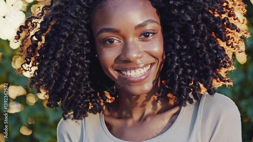 The Smiling Woman Outdoors